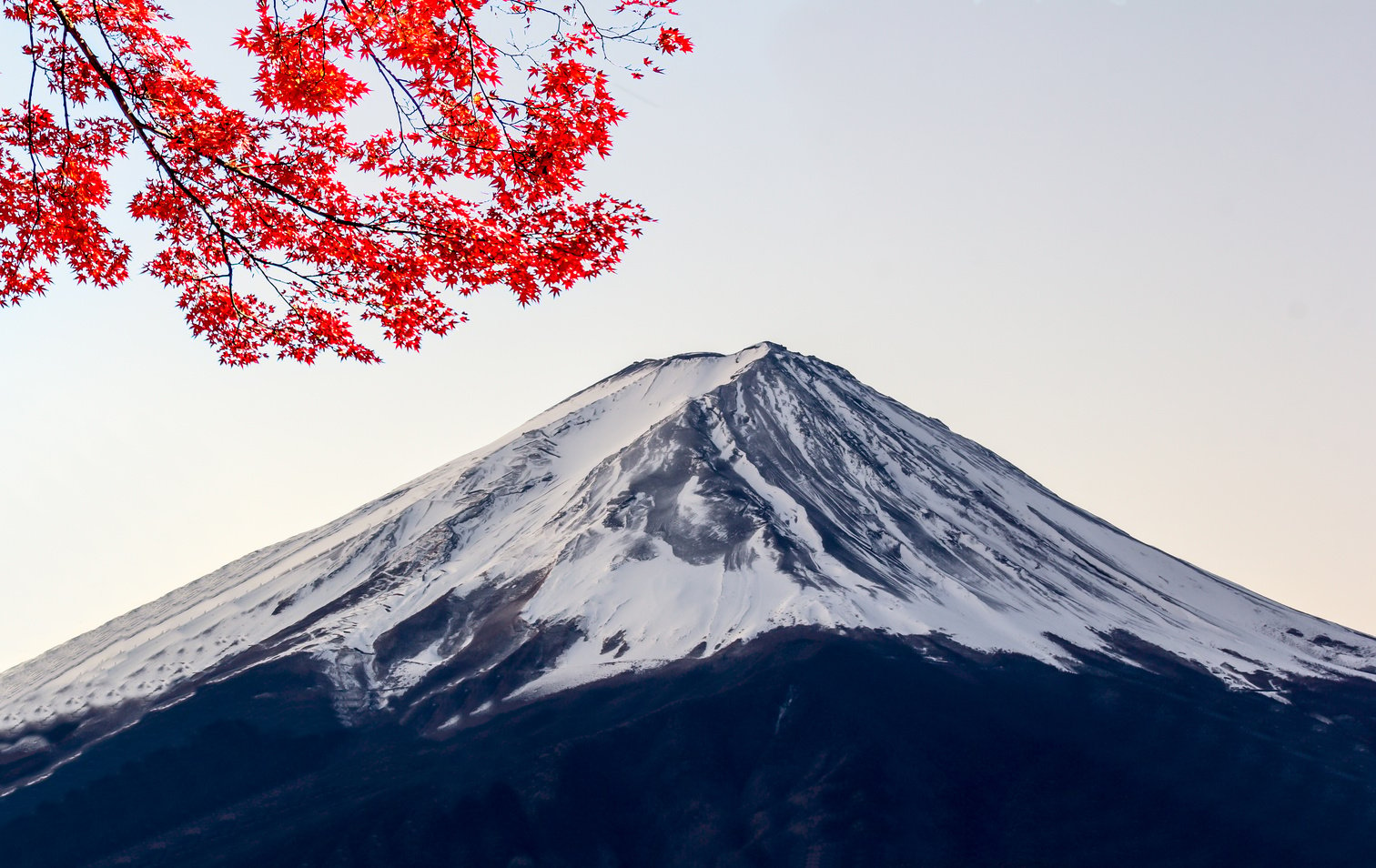 Fuji Volcano in Japan's winter season